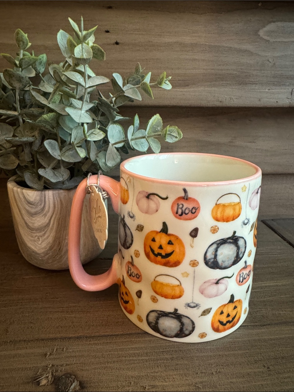 10 Strawberry Street Pink Halloween Pumpkin Mug